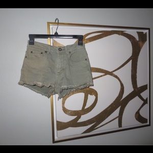 Army green denim Shorts